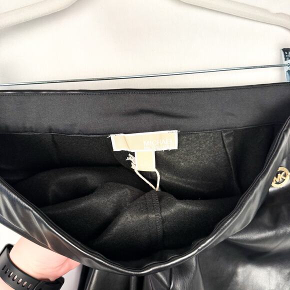 NWT Michael Michael Kors Rocker Edgy Faux Leather Legging Pants Felt Lined Large - Picture 9 of 13